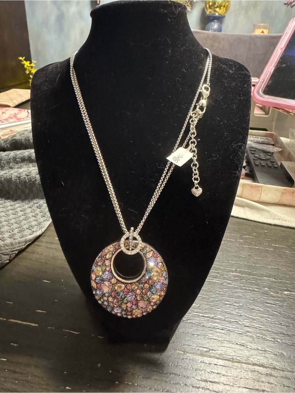 Brighton Multicolor Crystal Disc Pendant Necklace - Women Jewelry